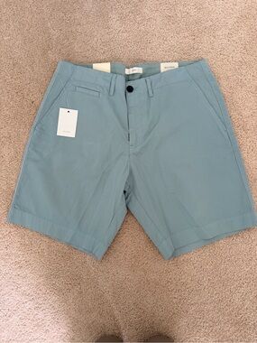 Billy Reid Men's Stone Blue Wynn Short Flat Front Chino Shorts